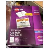 100 ct. avery clip style name badge kit, 3'x4'