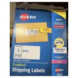 avery shipping labels, 2500 labels 2' x 4' no 5963