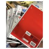 trapper keeper, 4 spiral notebooks,