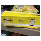 post it notes yellow 24 pads. 100 sheets@ 3'x3'