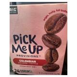 24 Pick Me Up k-cups Med Roast Coffee 10/27