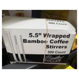 bamboo wrapped coffee stirrers, approx 500