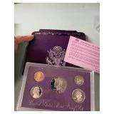 1993 US Mint Proof Set in hard case 5 coins
