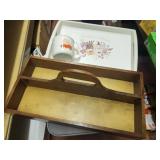 2 wood trays and pumpkin patch mug
