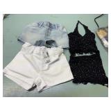 2pr girls 12/18 months jean shorts & black outfit