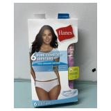6pr womens size 5 hipsters HANES tagless cotton