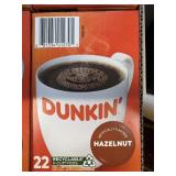 dunkin donuts kcups hazelnut 22 ct exp 9/26