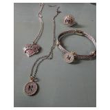 2 Necklace, Bracelet, and Locket Ring