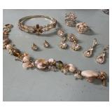 2 bracelets, 3 pair earrings, 2 rings