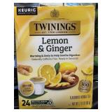 lemon ginger tea kcups, 24 ct exp 5/28