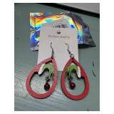 The Grinch Wood dangle earrings