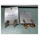2 Sets of Halloween Earrings Ghosts & pumpkins