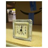 shannon crystal and quartz clock 3.5' sq.