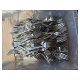127 dinner forks, lenox, gorham etc. tote / lid