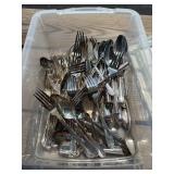 tote/ lid silver plated Utensils Gorham 18-8