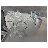 5 parfait glasses, clear glass, & 3 Butter warmers
