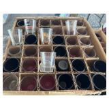72 shot glasses half are plain, half are