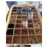 27  shot glasses half plain half business advo