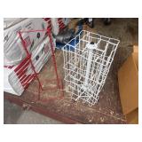 2 display racks , red chip and white one metal