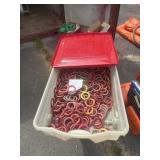 rubbermaid tote of ring toss rings 2' @