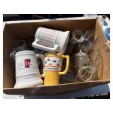 box of drinking glasses various sizes