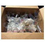 large box of drinking glasses various sizes