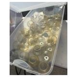 41  plastic fish bowls,2.5'x3.5'@ underbed tote,