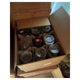 2 boxes 1 milk crate of misc. glasses, plain