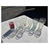 collection of COCA COLA glasses various sizes