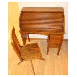 Child's Roll-top Desk & Chair