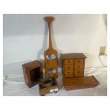 Primitive Decor Lot Tabletop Apothecary Chest & Rustic Decor Primitive Decor Lot Tabletop Apothecary Chest & Rustic Decor