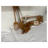 Rustic Wood Dcor Set Fork & Spoon, Vintage Stocking Stretchers & More Rustic Wood Dcor Set Fork & Spoon, Vintage Stocking Stretchers & More