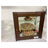 Miniature Display Cabinet w/ Faux Pies & Decorative Miniatures with Vintage Wood & Glass Cabinet Miniature Display Cabinet w/ Faux Pies & Decorative Miniatures with Vintage Wood & Glass Cabinet