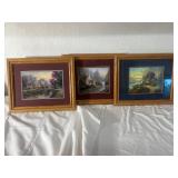 Thomas Kinkade Framed Cottage Art Prints Set of 3 Thomas Kinkade Framed Cottage Art Prints Set of 3
