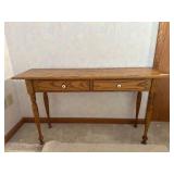 Narrow Oak Console Table with Turned Legs Narrow Oak Console Table with Turned Legs