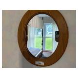 Oval Oak Framed Wall Mirror Oval Oak Framed Wall Mirror