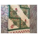 Handmade Floral Basket Log Cabin Quilt Handmade Floral Basket Log Cabin Quilt