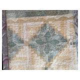 Handmade Teal & Beige Floral Quilt Handmade Teal & Beige Floral Quilt