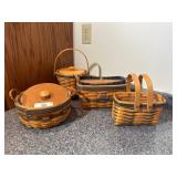 Longaberger Basket Lot w/ Lids and Liners (4pcs) Longaberger Basket Lot w/ Lids and Liners (4pcs)