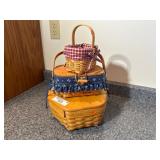 Stack of Three Longaberger Baskets w/ Liners Stack of Three Longaberger Baskets w/ Liners