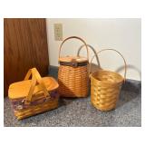 2 Longaberger Baskets, 1 Royce Craft Basket 2 Longaberger Baskets, 1 Royce Craft Basket