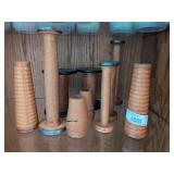 Group of Vintage Wooden Textile Spools Group of Vintage Wooden Textile Spools