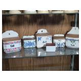 Lot of Antique Czechoslovakia Porcelain Salt Boxes Lot of Antique Czechoslovakia Porcelain Salt Boxes