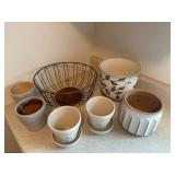Various Planters, 2 Longaberger Pots Various Planters, 2 Longaberger Pots