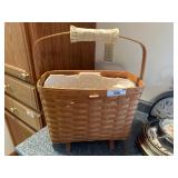 Longaberger Basket with handle, feet & liner Longaberger Basket with handle, feet & liner