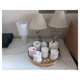 Ceramic Kitchen Canister Set & Small Lamps Ceramic Kitchen Canister Set & Small Lamps
