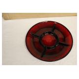Ruby Red Divided Relish Plate