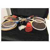 Badminton Rackets and Birdies