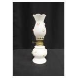 Vintage Miniature Milk Glass Oil Lamp