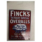 Finck's Overalls Sign